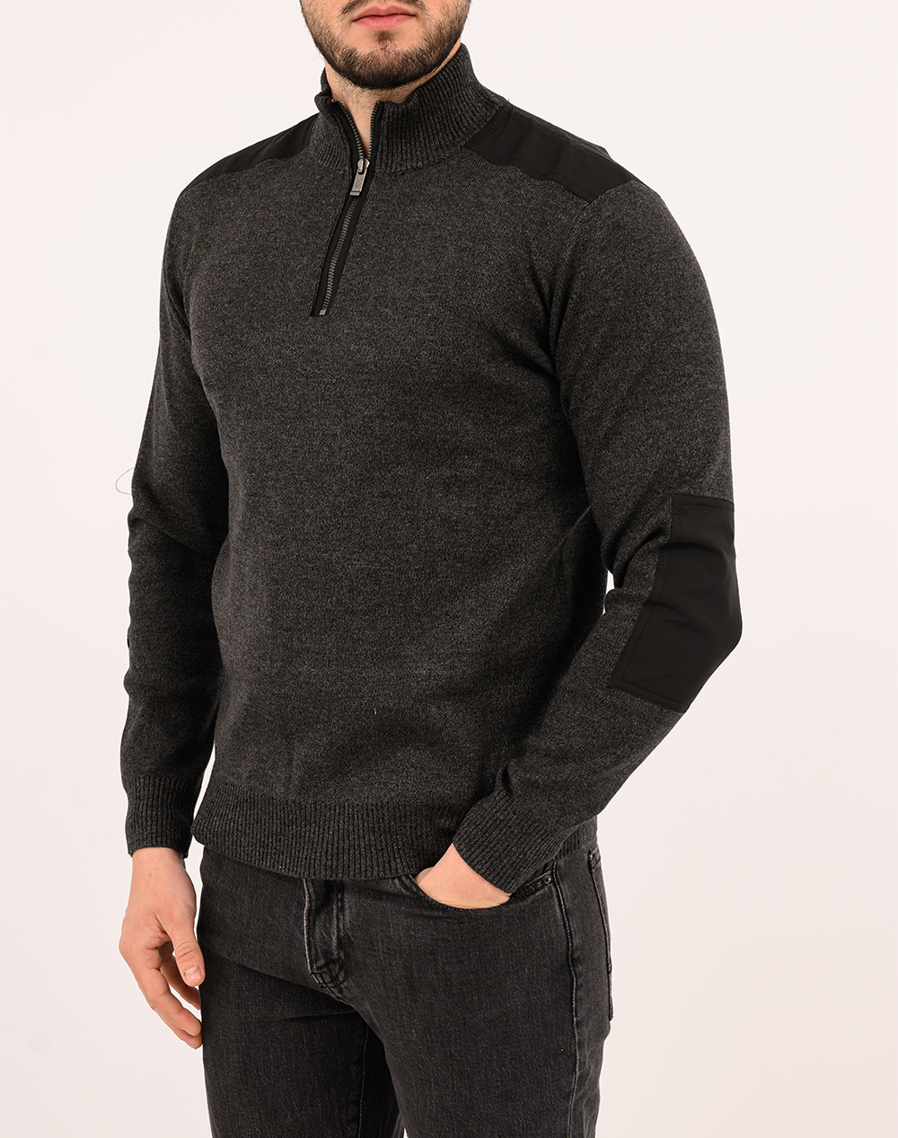 THE BOSTONIANS KNITTING HALF-ZIP REGULAR FIT