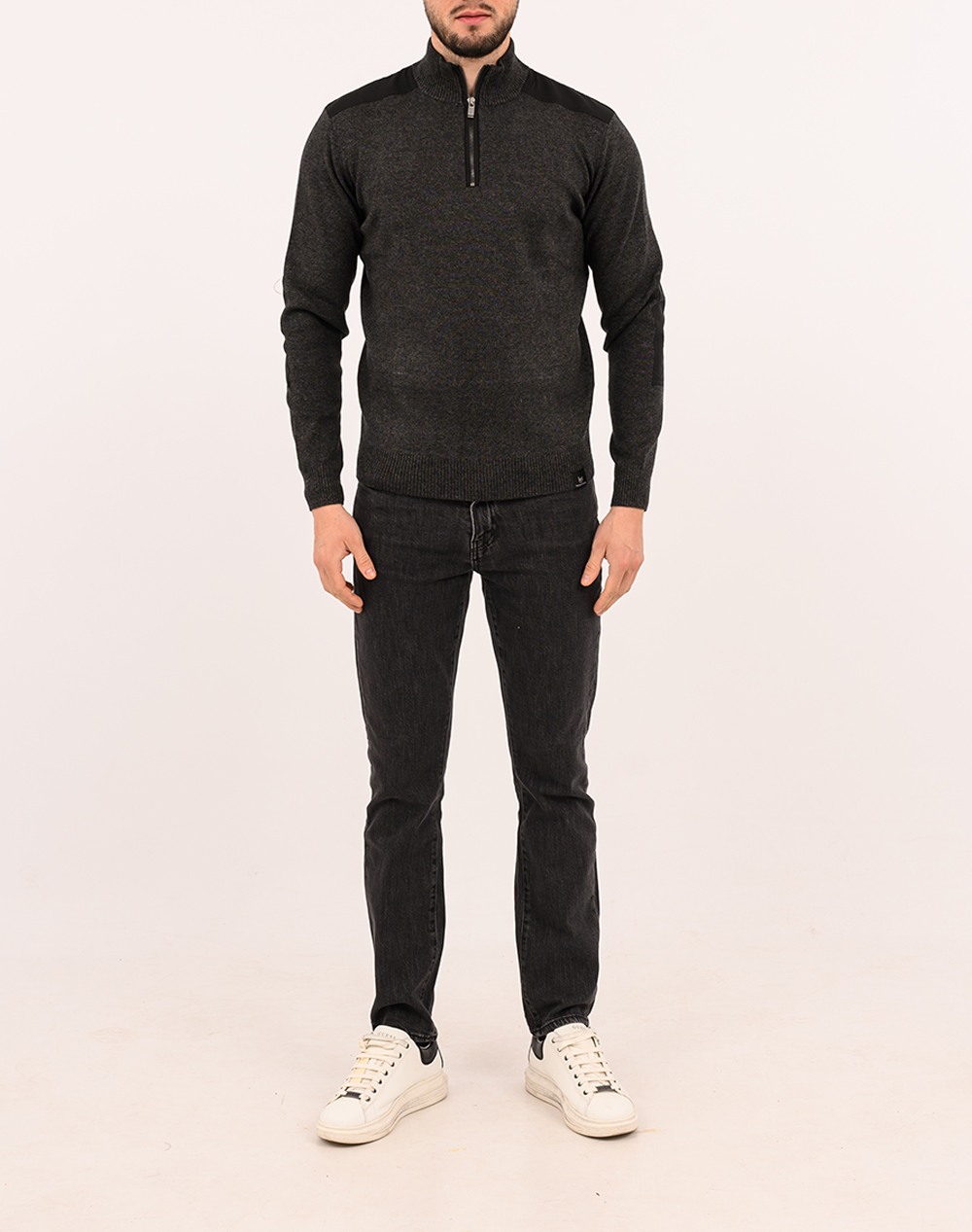 THE BOSTONIANS KNITTING HALF-ZIP REGULAR FIT