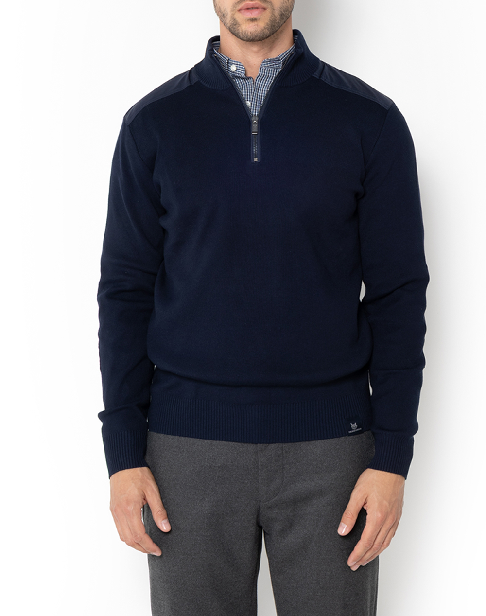 THE BOSTONIANS KNITTING HALF-ZIP REGULAR FIT
