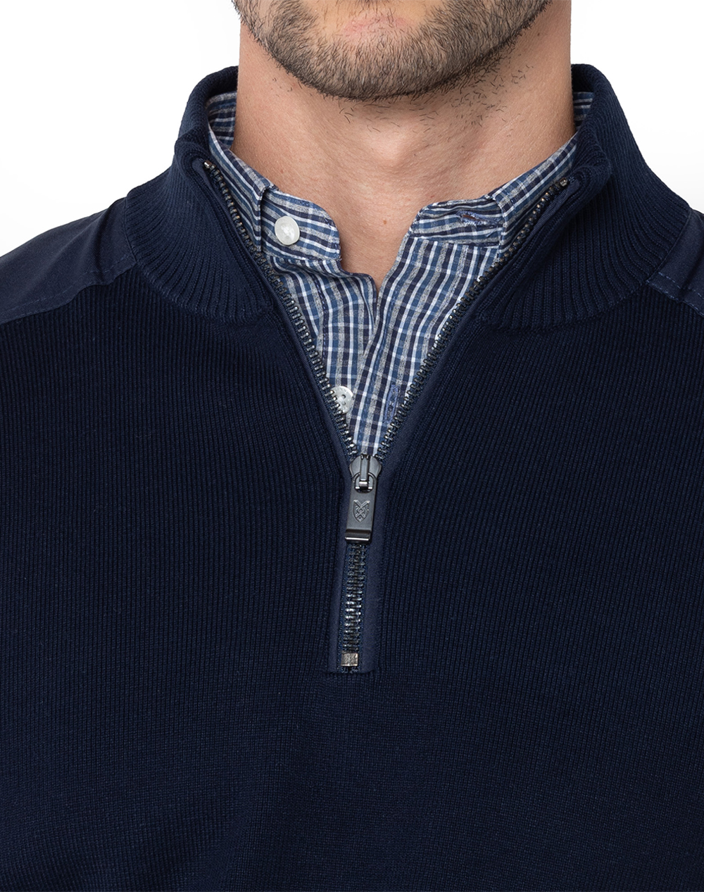 THE BOSTONIANS KNITTING HALF-ZIP REGULAR FIT