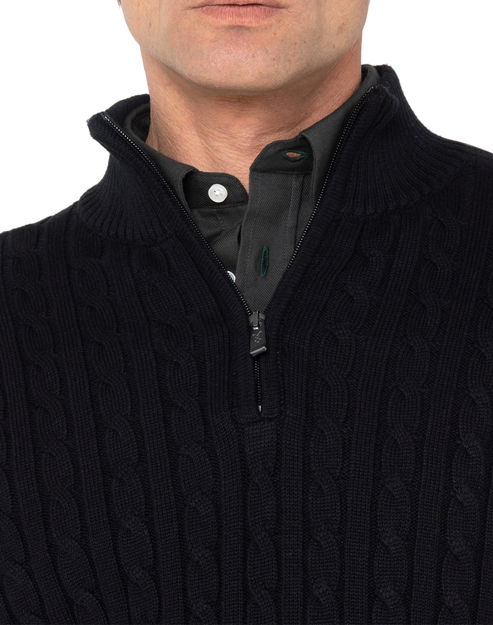 THE BOSTONIANS KNITTING HALF-ZIP REGULAR FIT