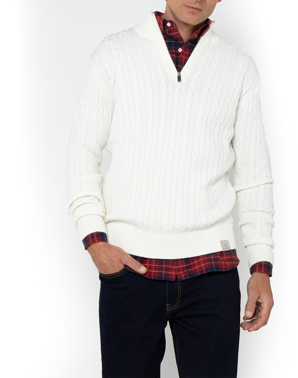 THE BOSTONIANS KNITTING HALF-ZIP REGULAR FIT