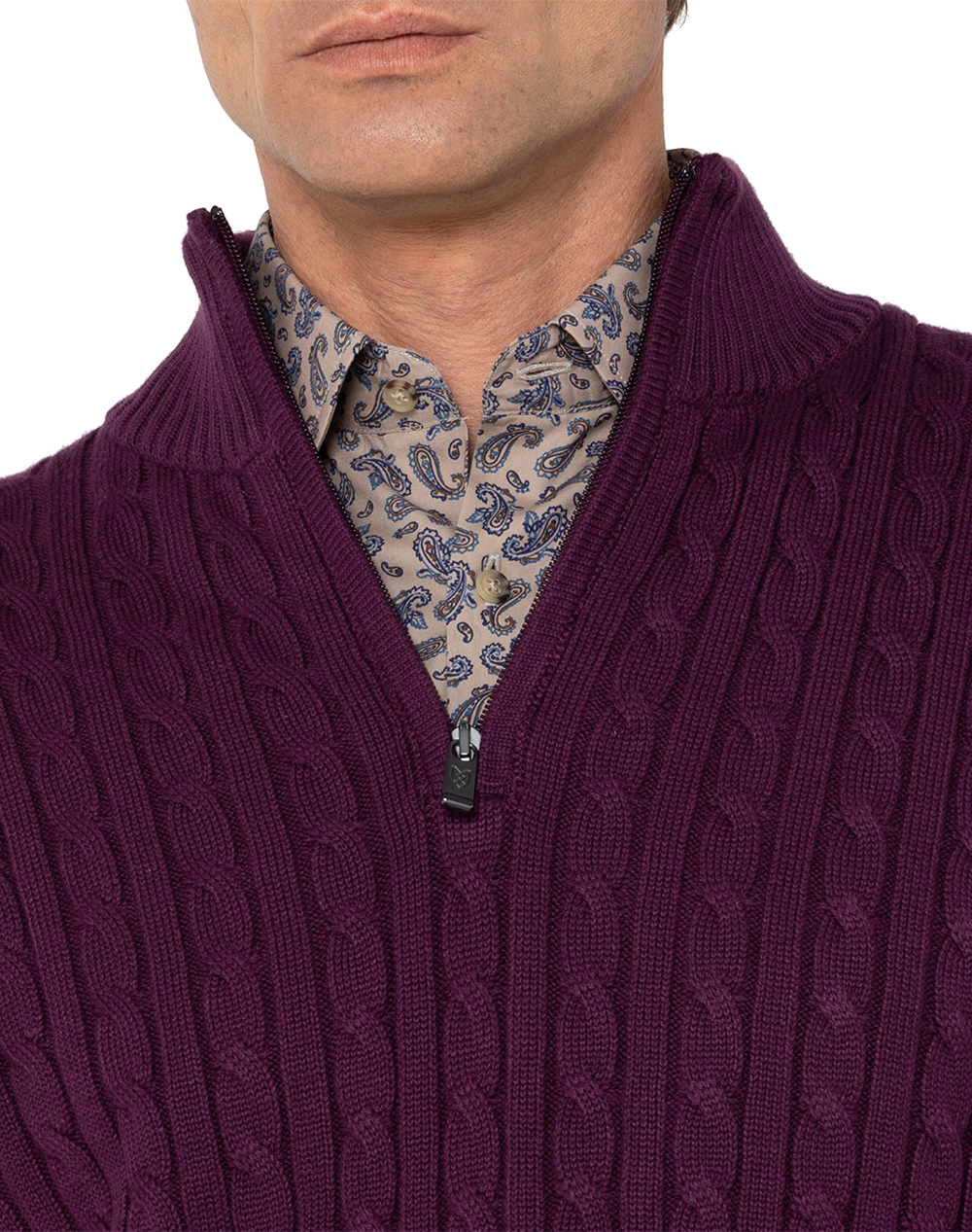 THE BOSTONIANS KNITTING HALF-ZIP REGULAR FIT
