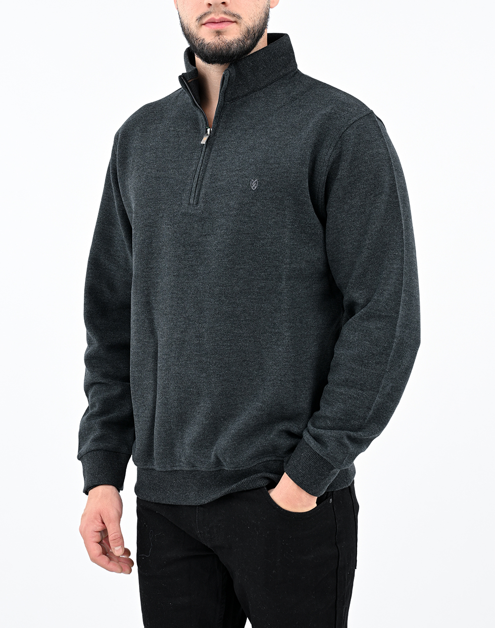THE BOSTONIANS COTTON SWEATSHIRT HALF ZIP REGULAR FIT