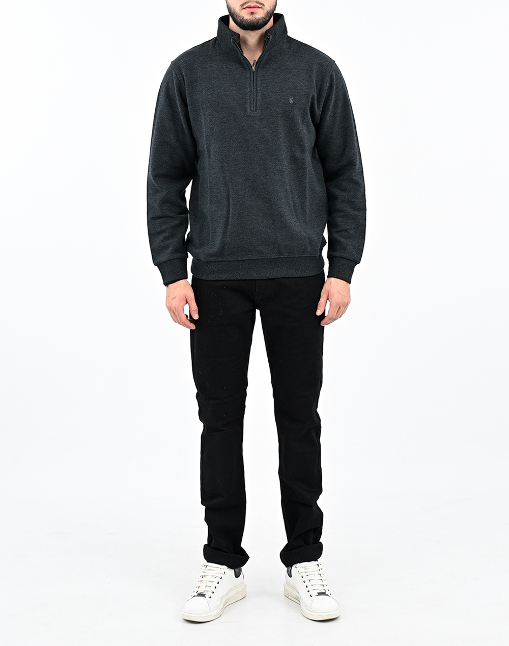 THE BOSTONIANS COTTON SWEATSHIRT HALF ZIP REGULAR FIT