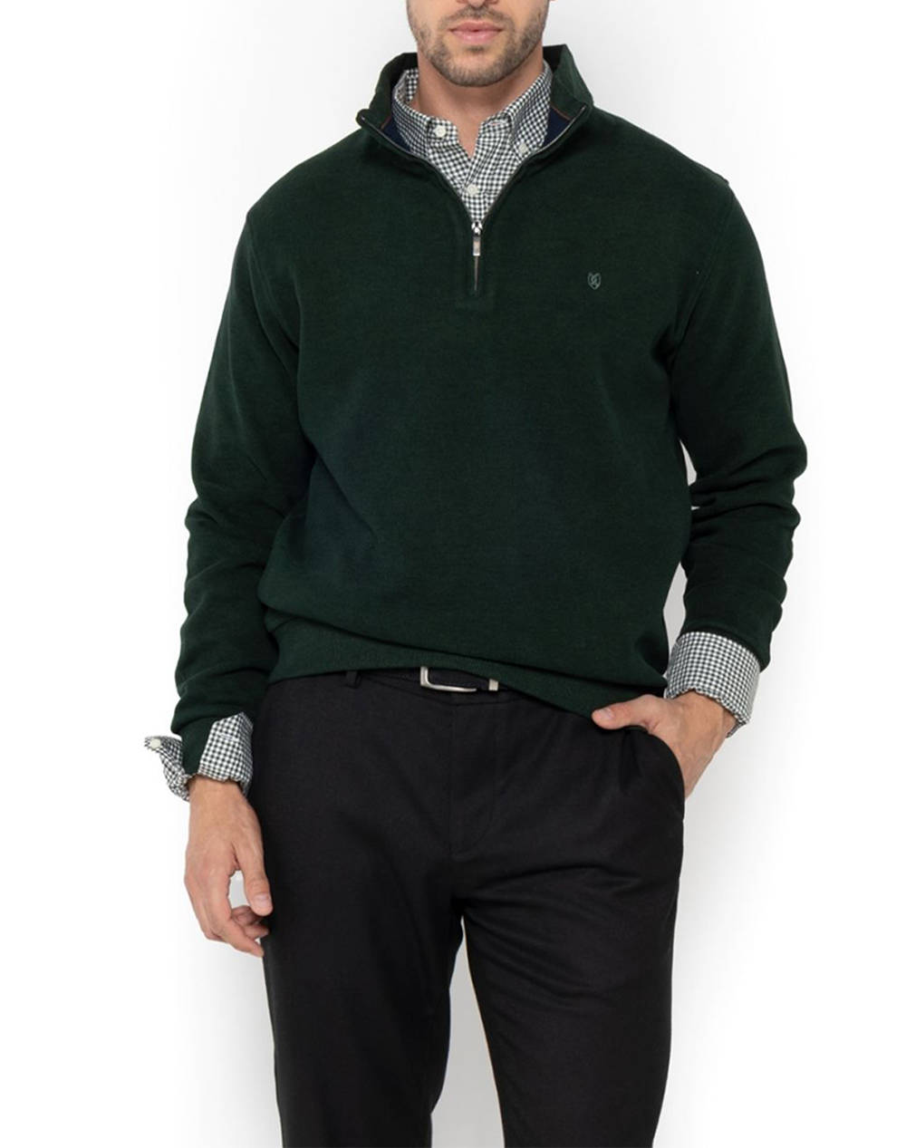 THE BOSTONIANS COTTON SWEATSHIRT HALF ZIP REGULAR FIT