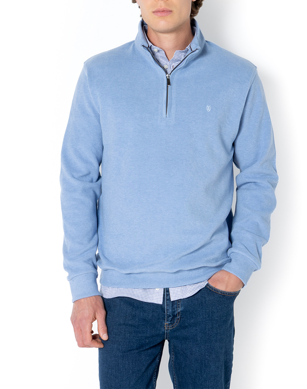 THE BOSTONIANS COTTON SWEATSHIRT HALF ZIP REGULAR FIT
