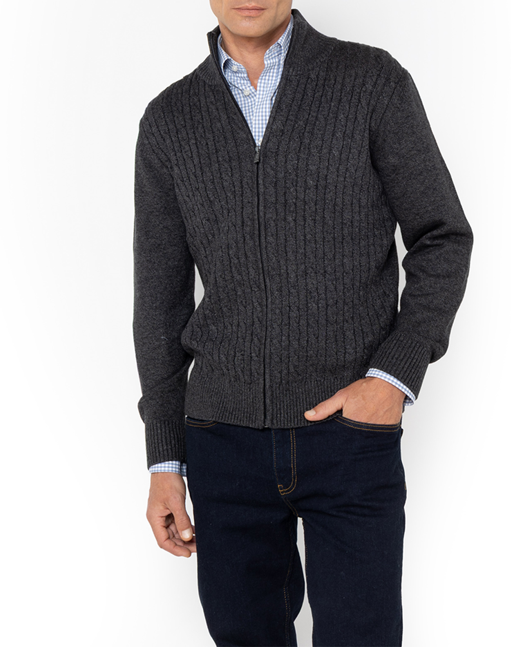 THE BOSTONIANS CARDIGAN CABLE REGULAR FIT