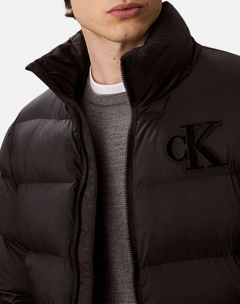 CALVIN KLEIN JEANS LS NYLON MONOGRAM PUFFER JKT