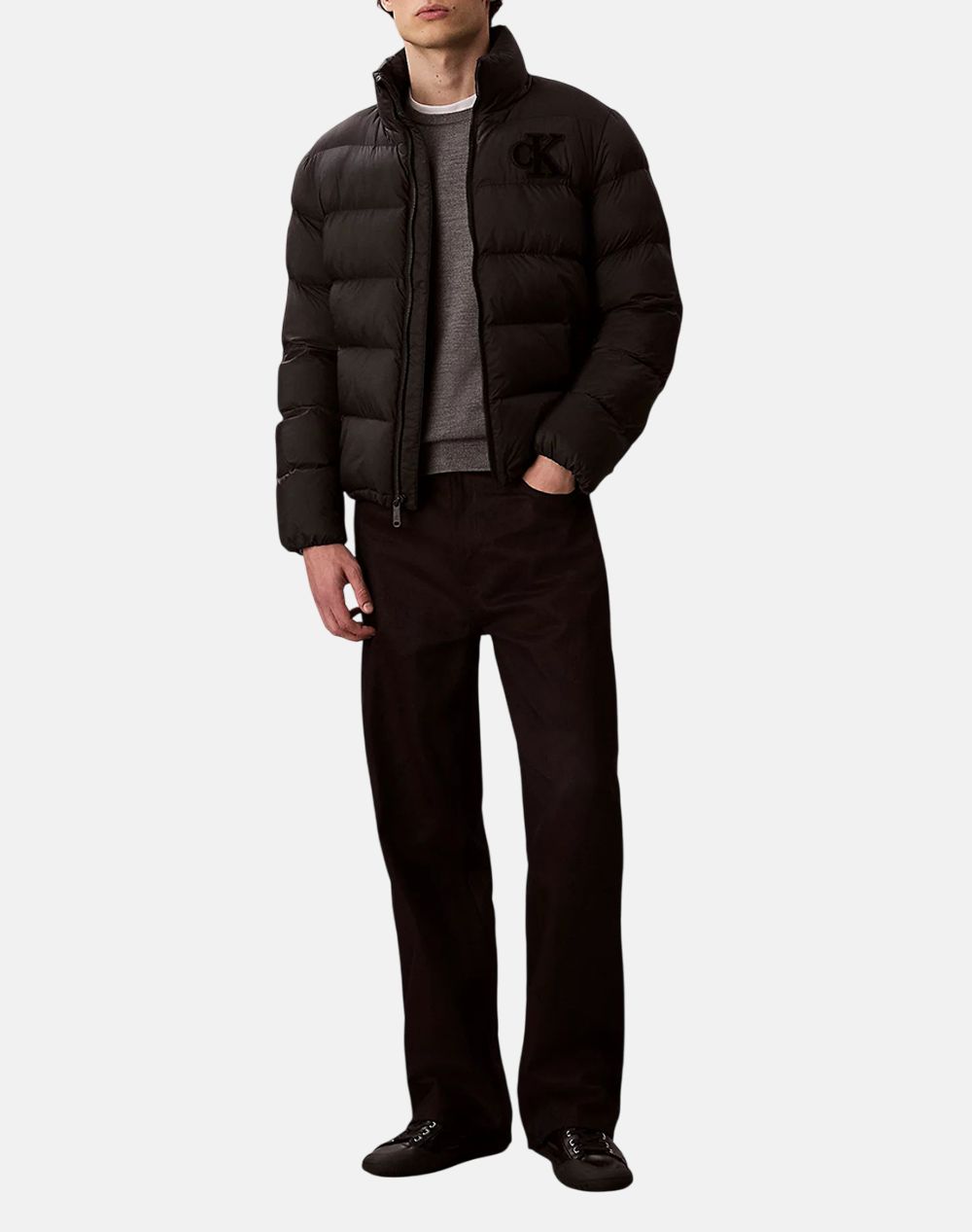 CALVIN KLEIN JEANS LS NYLON MONOGRAM PUFFER JKT