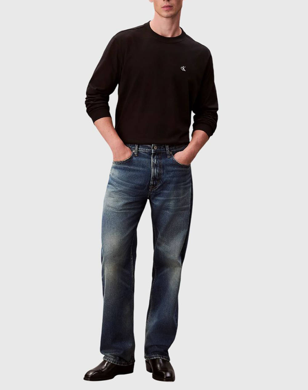 CALVIN KLEIN LS EASY MONOGRAM TEE