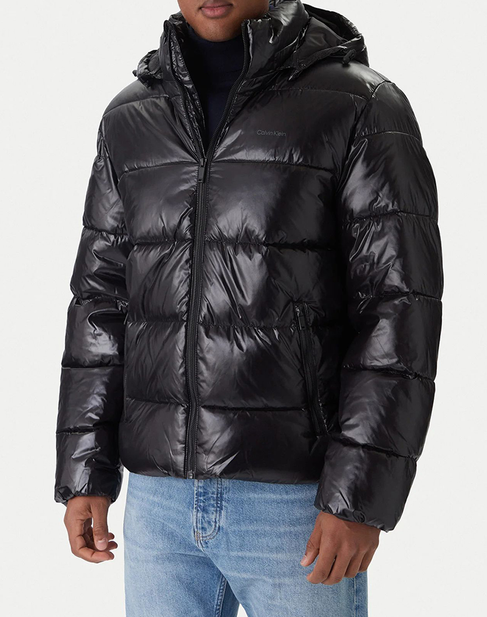 CALVIN KLEIN LS GLOSSY CHANNELED PUFFER JKT