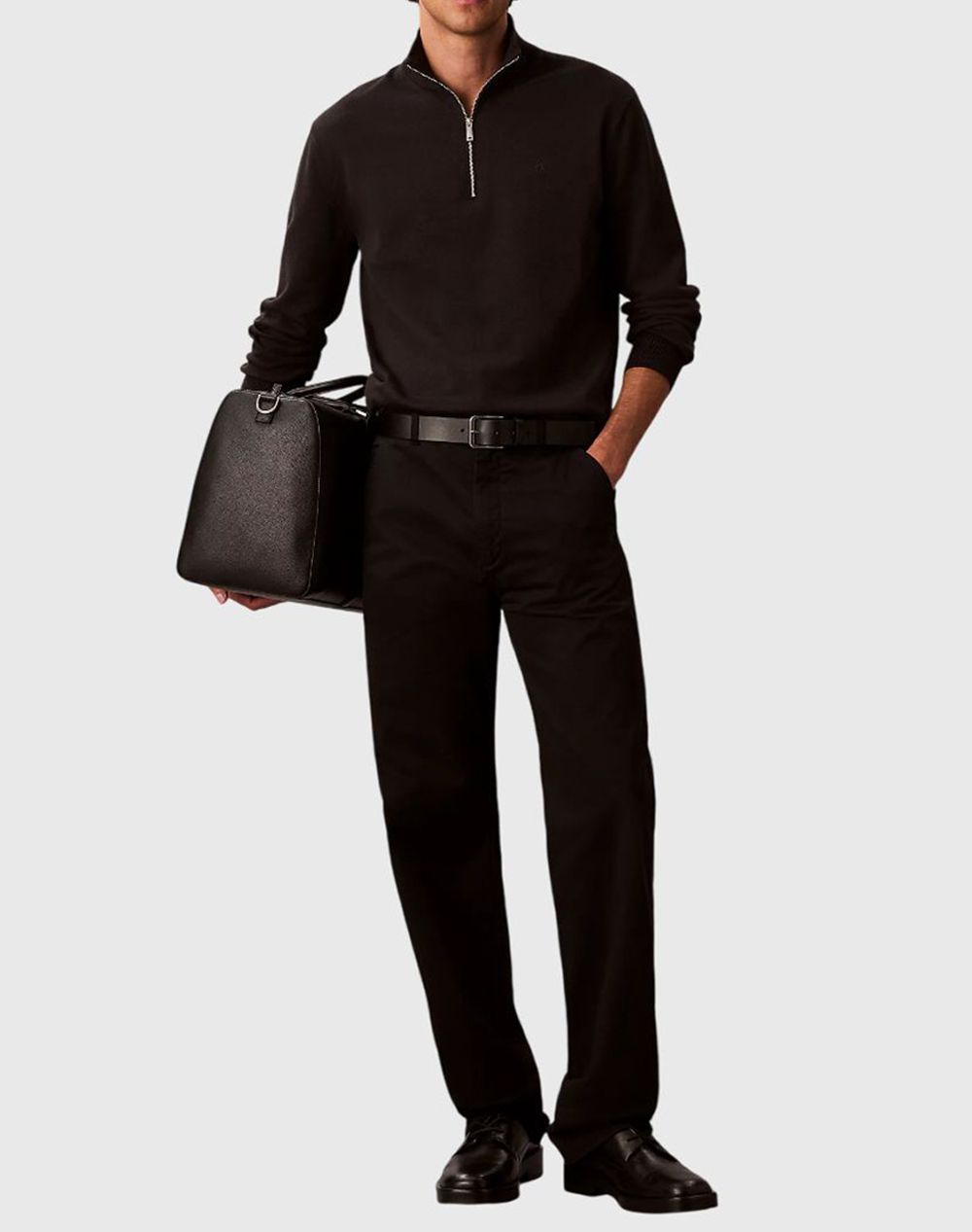 CALVIN KLEIN LS SUPIMA QTR ZIP SWEATER - 14GG