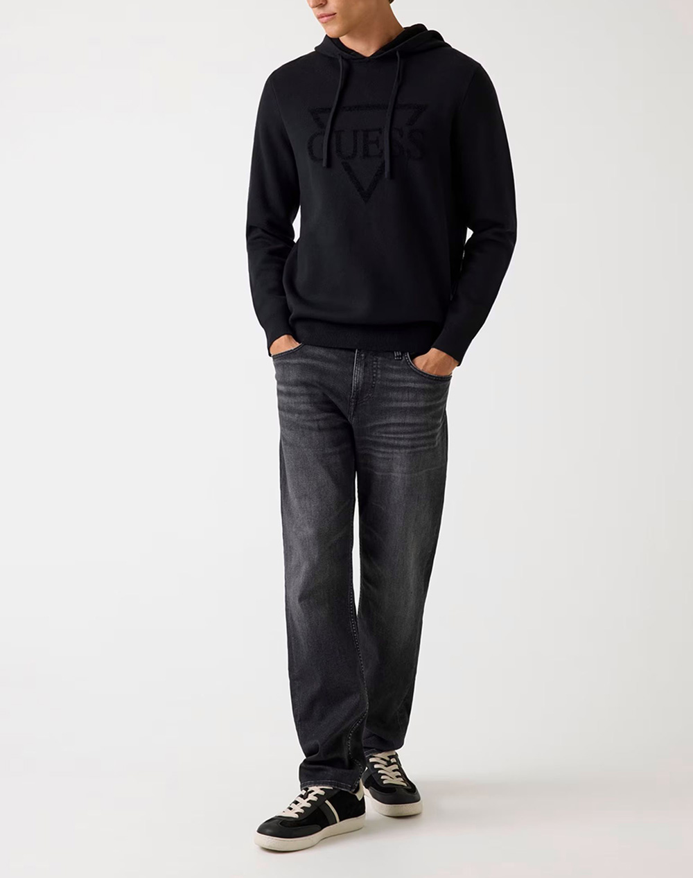 GUESS JOBY HOODIE FRENCH TERRY SWTR KNITTED MENS