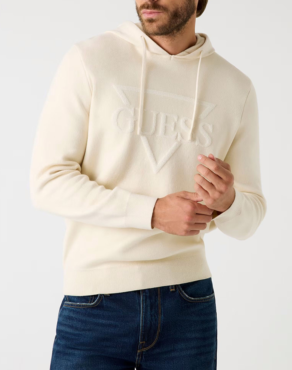 GUESS JOBY HOODIE FRENCH TERRY SWTR KNITTED MENS
