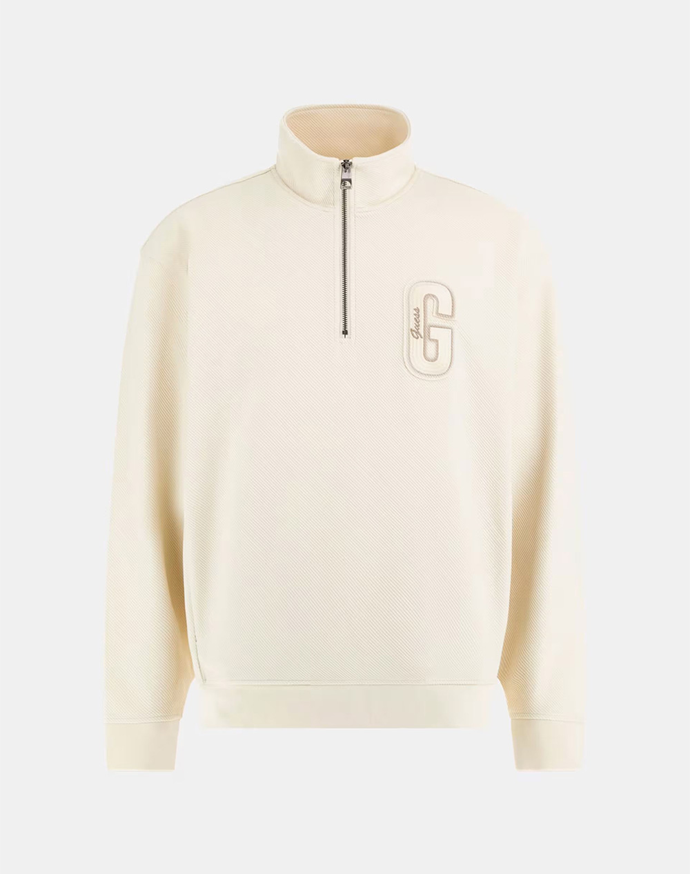 GUESS HARRIS TWILL ZIP MOCK NECK MENS SWEATSHIRT