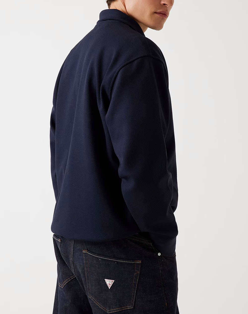 GUESS HARRIS TWILL ZIP MOCK NECK MENS SWEATSHIRT