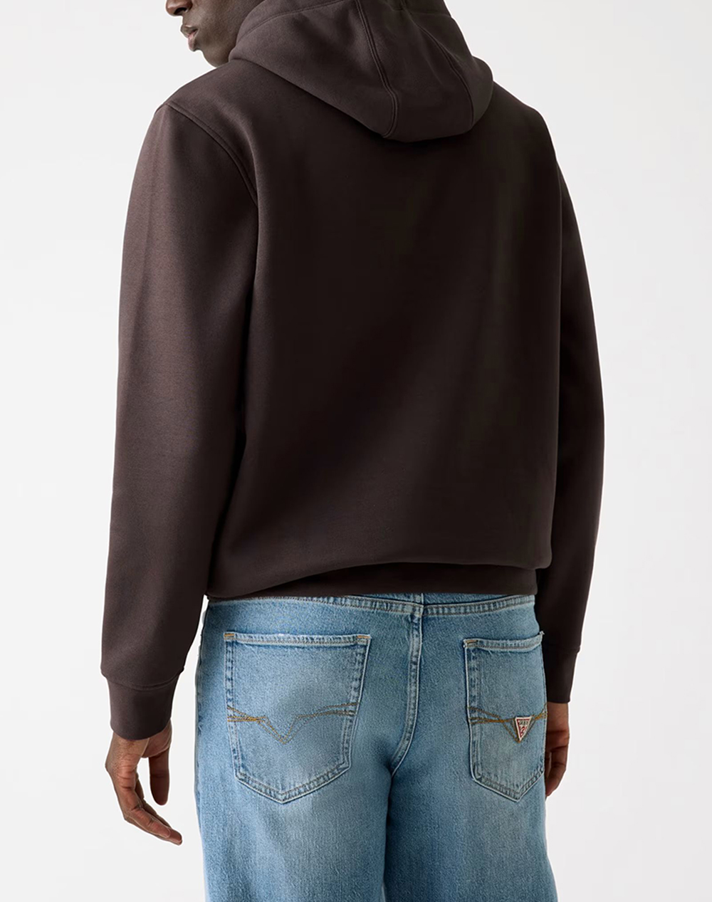 GUESS HOODED BASIC SWEATSHIRT MENS SWEATSHIRT