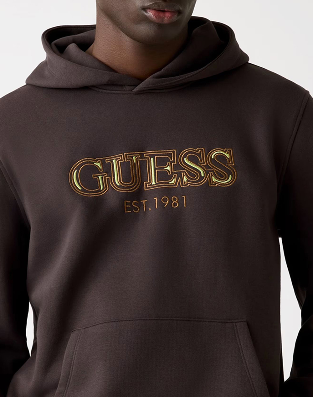 GUESS HOODED BASIC SWEATSHIRT MENS SWEATSHIRT