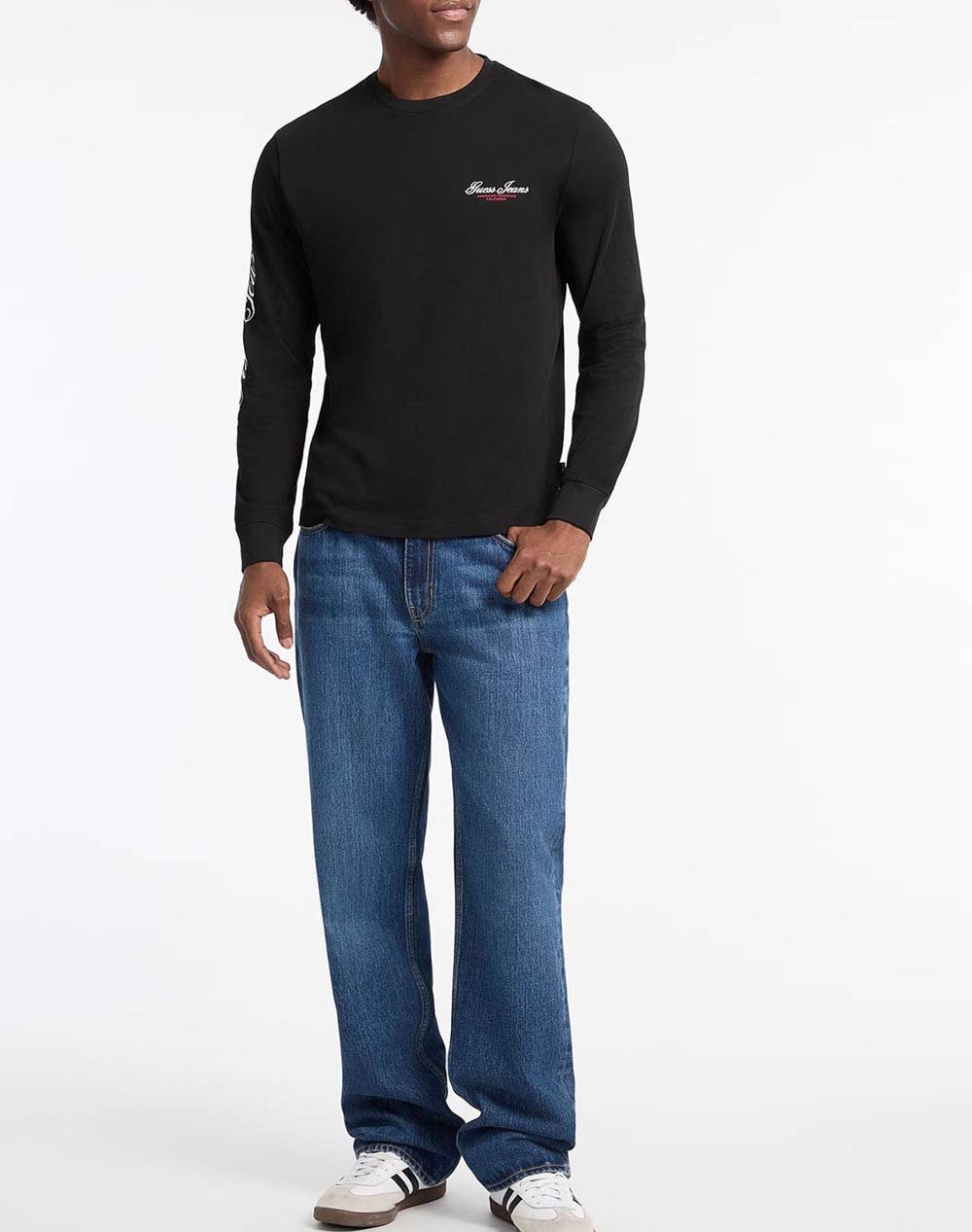 GUESS JEANS GJ CN LS REG PRINT ON SLEEVE МЪЖКА ТЕНИСКА