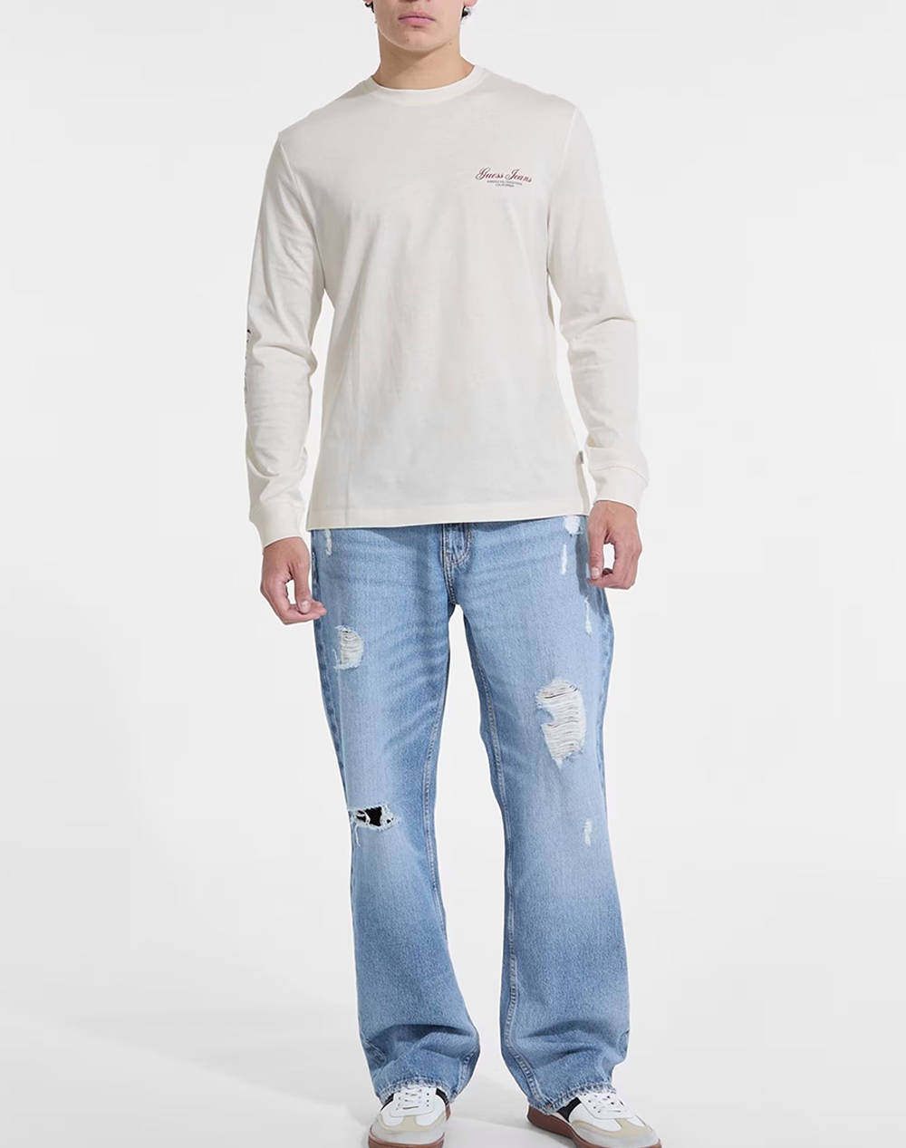 GUESS JEANS GJ CN LS REG PRINT ON SLEEVE МЪЖКА ТЕНИСКА