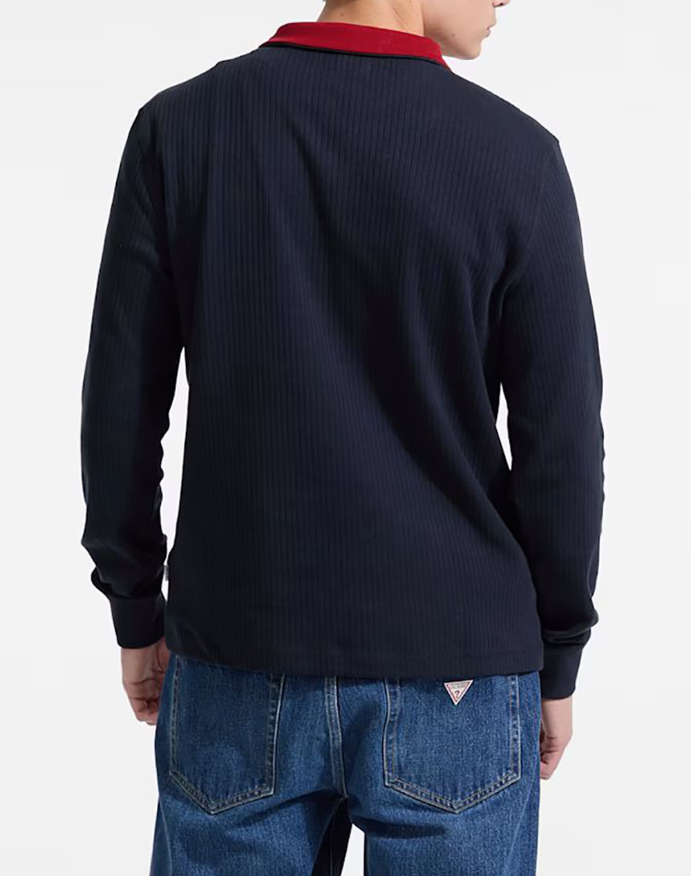 GUESS JEANS GJ CN REG DROP NEEDLE QUARTER MENS SWEATSHIRT