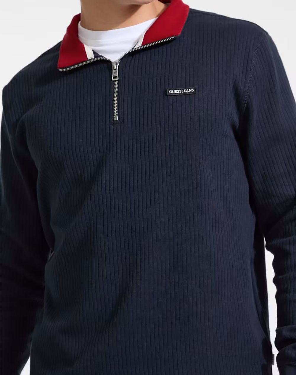 GUESS JEANS GJ CN REG DROP NEEDLE QUARTER MENS SWEATSHIRT