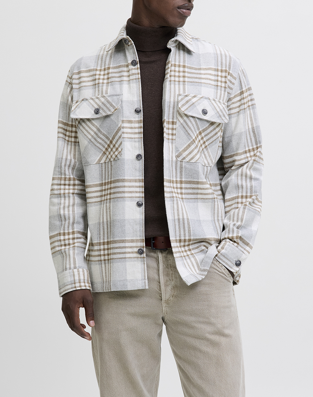 JACK&JONES JPRRAYLE MELANGE CHECK L/S OVERSHIRT SN
