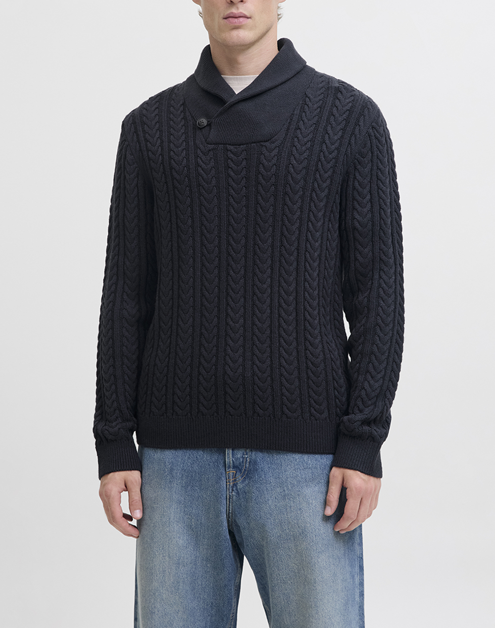 JACK&JONES JPRBLUSEAN KNIT CABLE SHAWL NECK