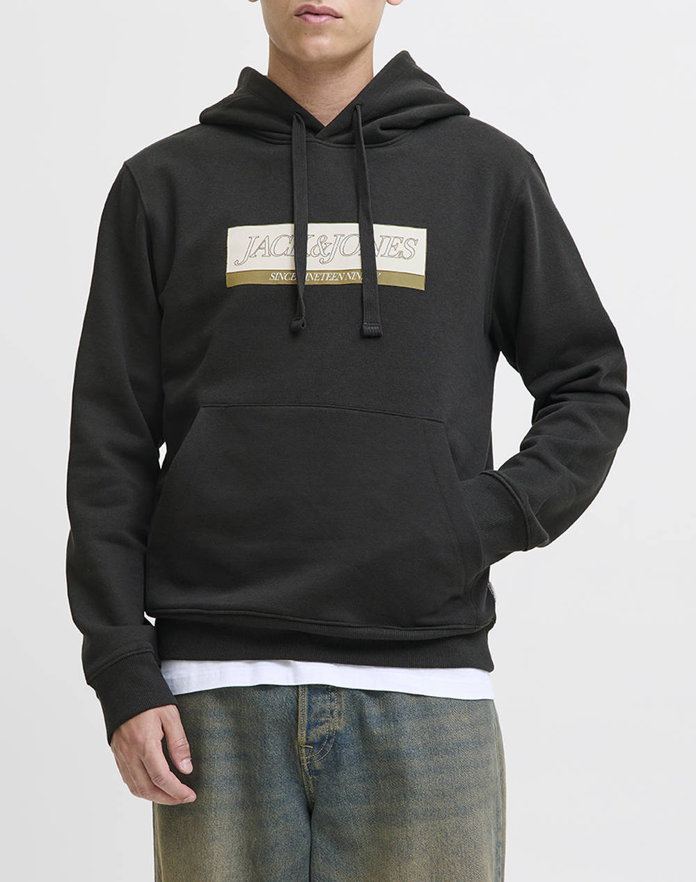 JACK&JONES JORINWOOD BLOCK BRANDING SWEAT HOOD