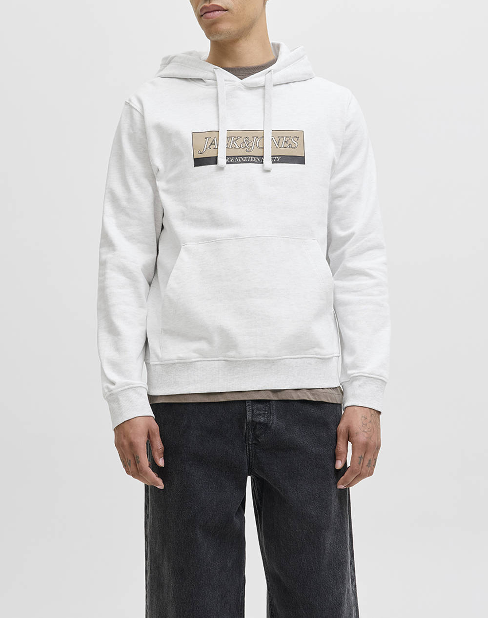 JACK&JONES JORINWOOD BLOCK BRANDING SWEAT HOOD