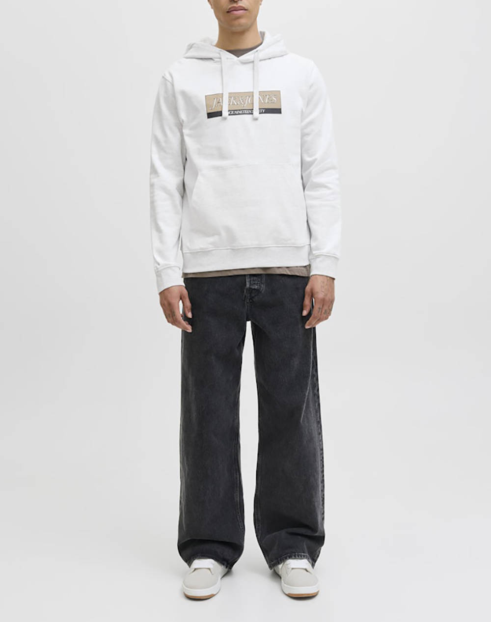 JACK&JONES JORINWOOD BLOCK BRANDING SWEAT HOOD