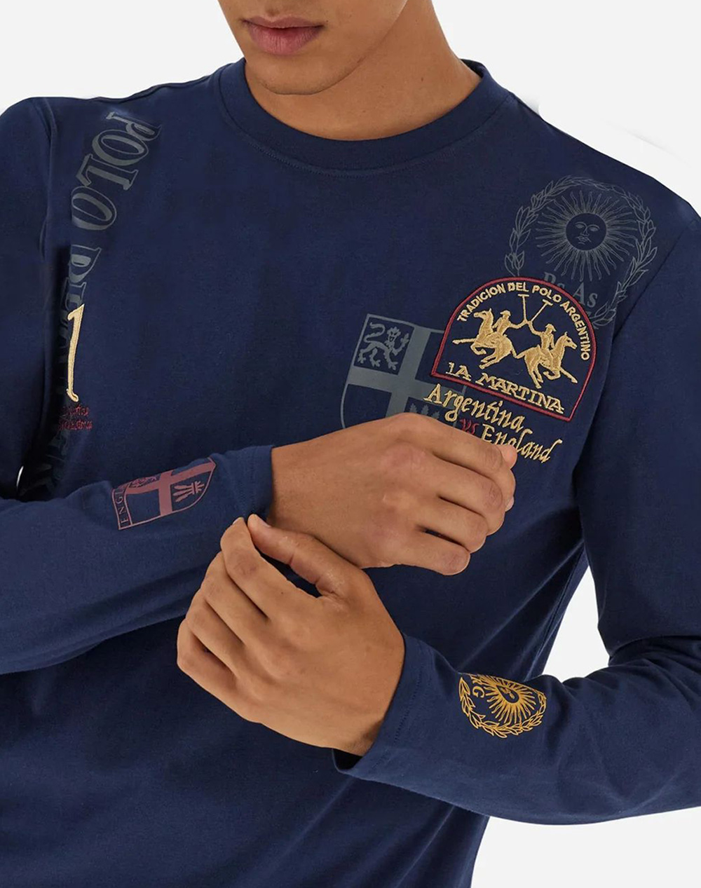 LA MARTINA БЛУЗА T-SHIRT MMMAN L/S T-SHIRT JERSEY