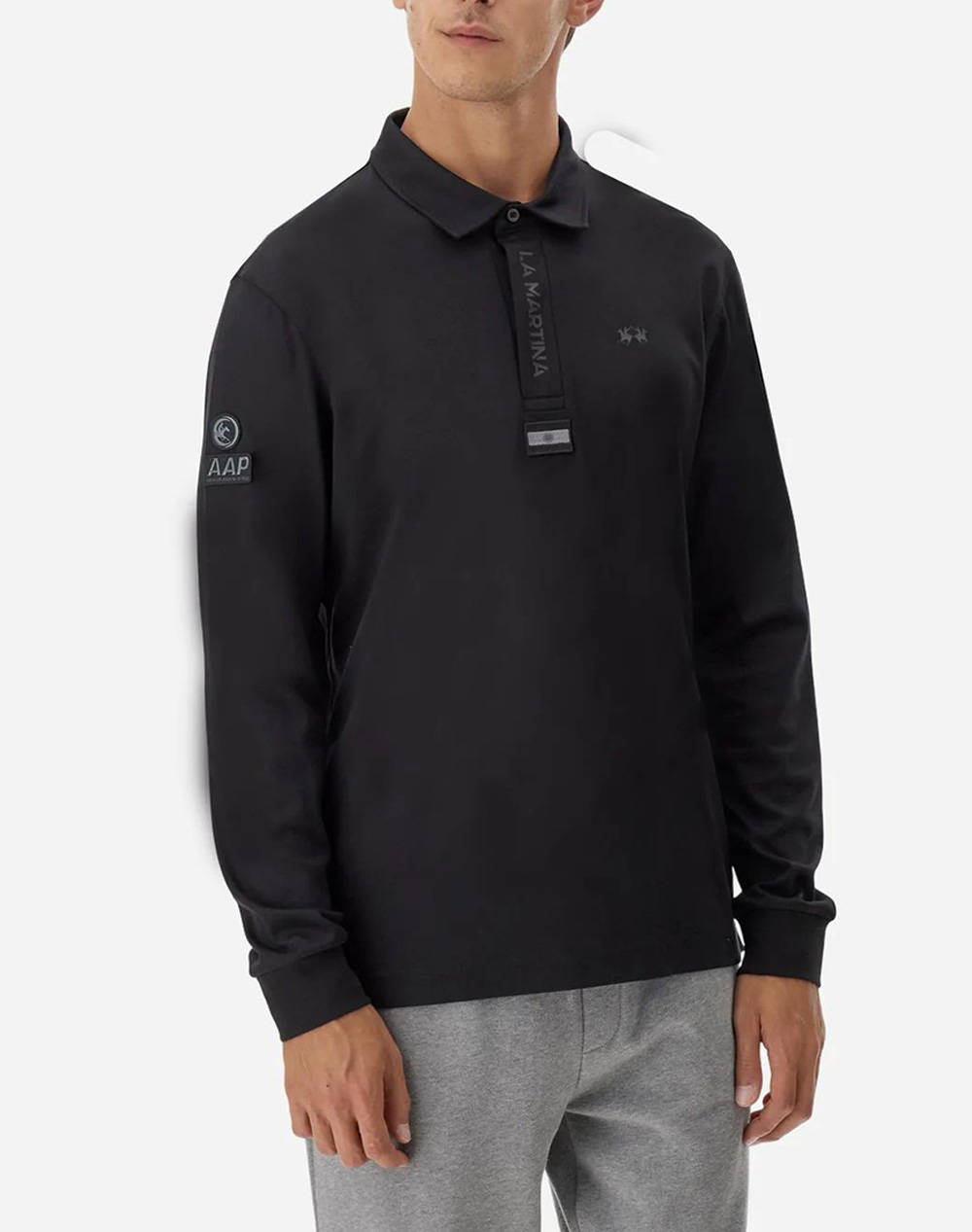 LAMARTINA BLOUSE ПОЛО MM MAN L/S POLO SILKY FINISH JERS