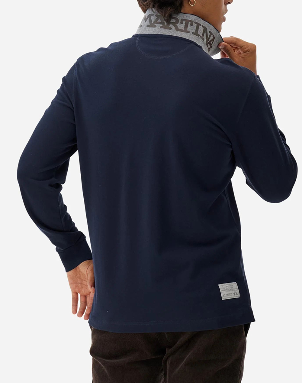 LAMARTINA BLOUSE ПОЛО MM MAN L/S POLO PIQUET STRETCH