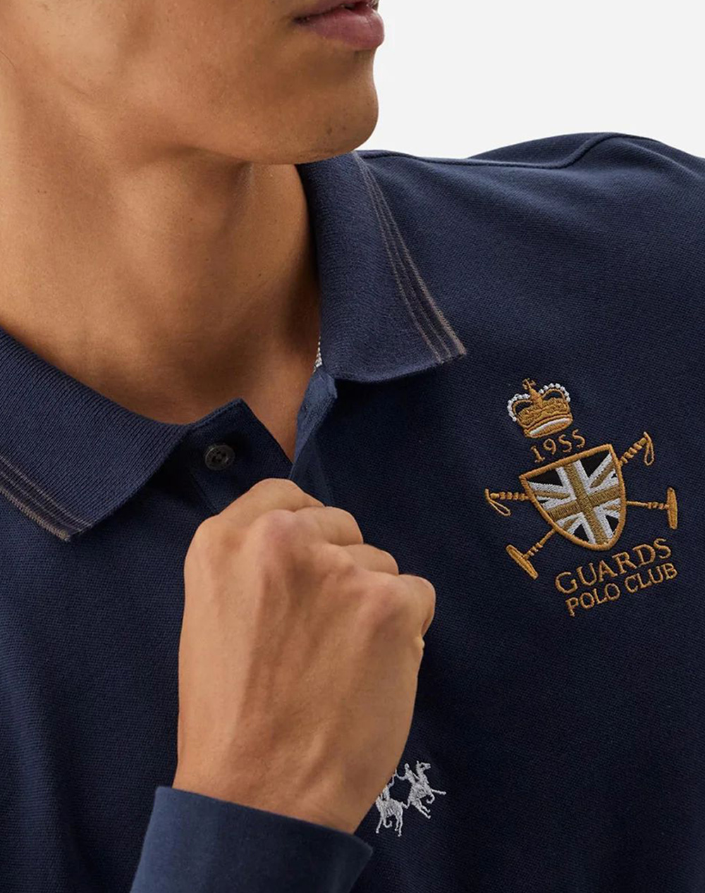 LAMARTINA BLOUSE ПОЛО MM MAN POLO L/S PIQUET STRETCH