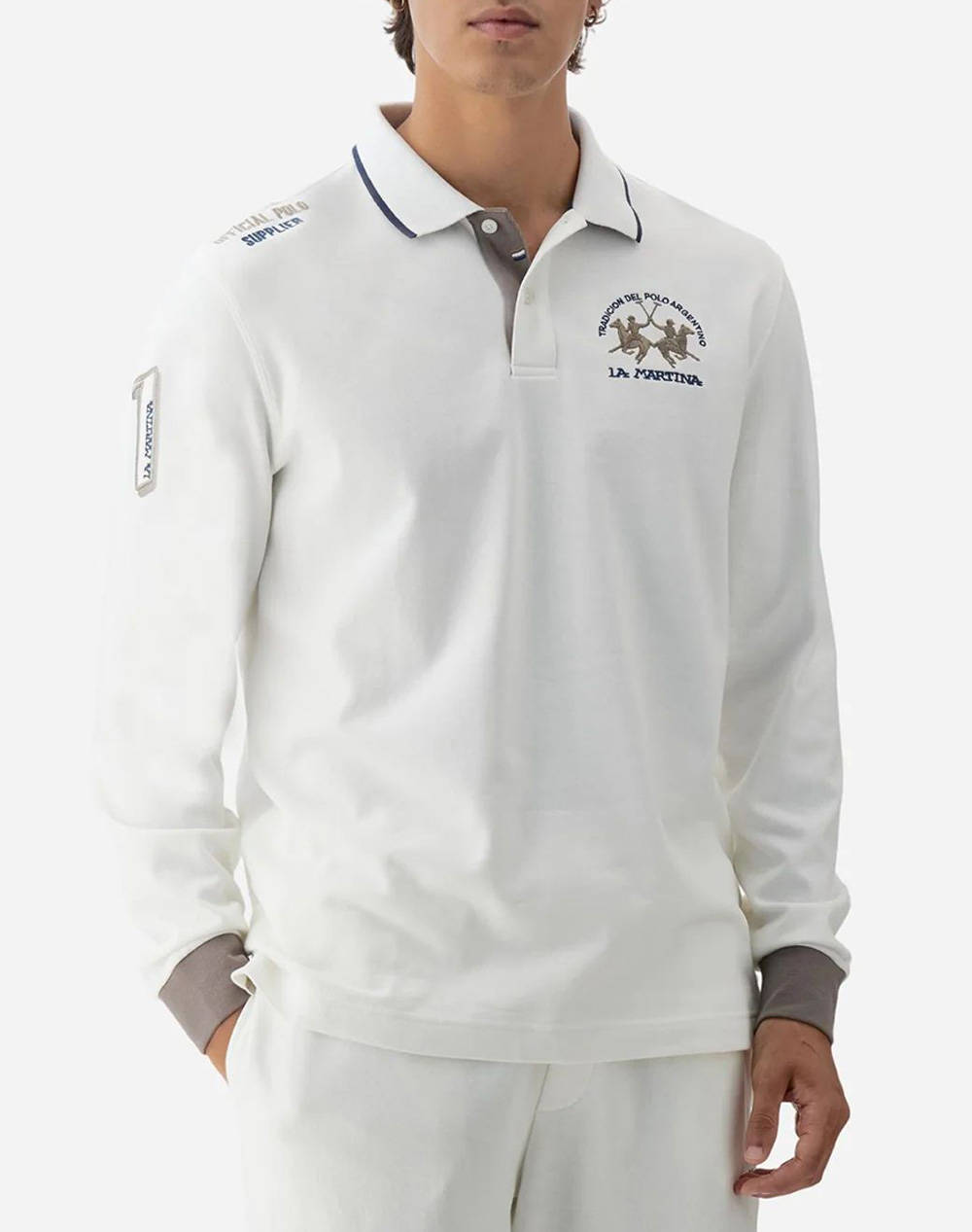 LAMARTINA BLOUSE ПОЛО MM MAN L/S POLO HEAVY JERSEY