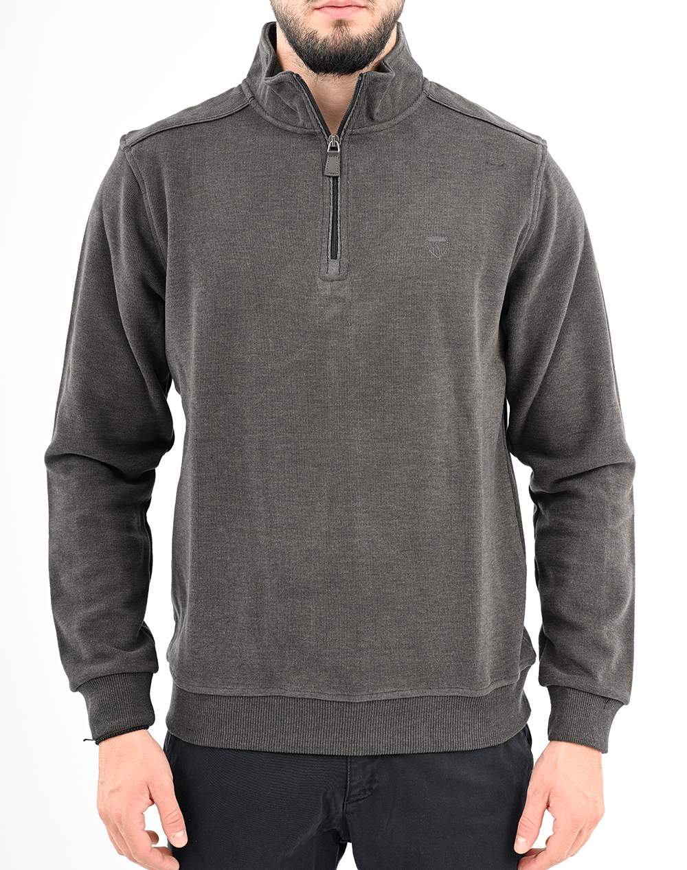 LEXTON SWEATSHIRT POLO ZIP 70%ПАМУК-30%ПОЛИ.