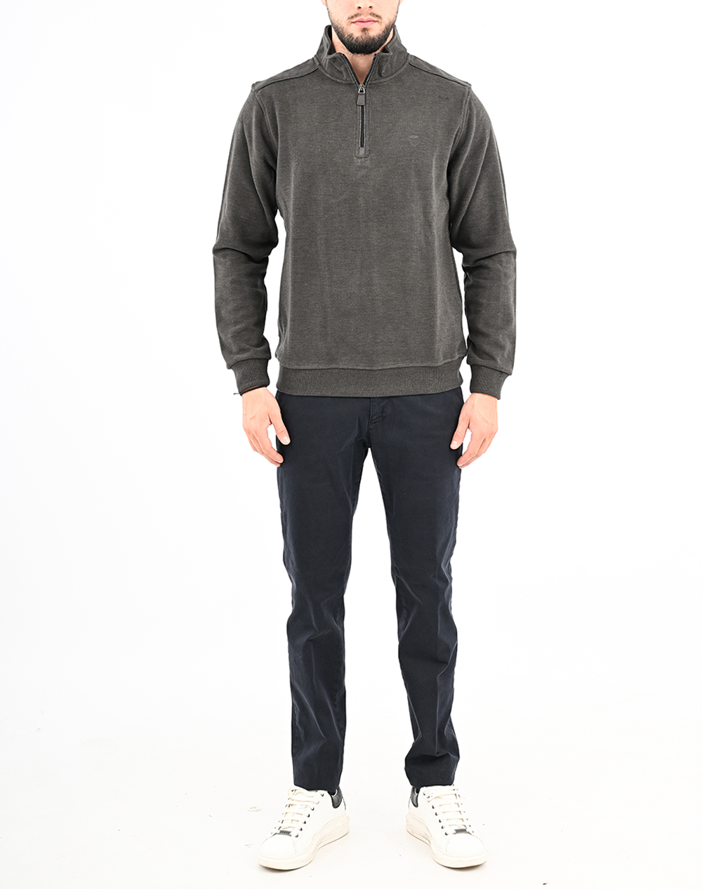 LEXTON SWEATSHIRT POLO ZIP 70%ПАМУК-30%ПОЛИ.