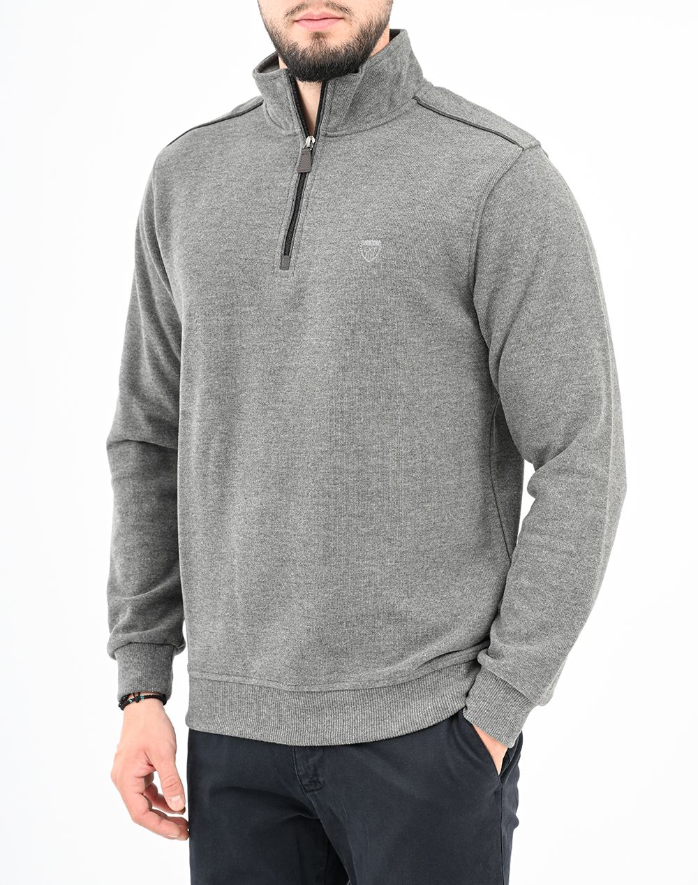 LEXTON SWEATSHIRT POLO ZIP 70%ПАМУК-30%ПОЛИ.