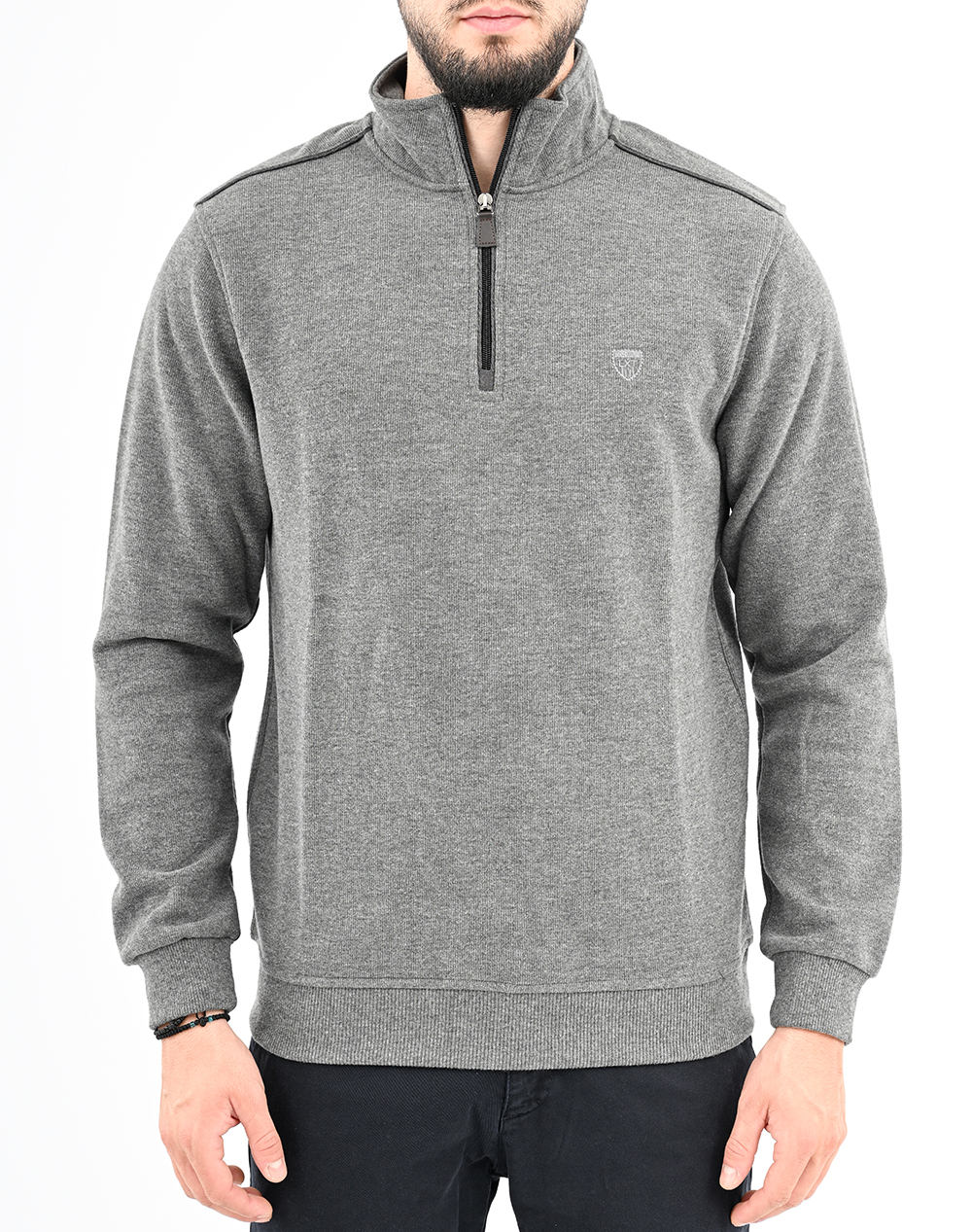 LEXTON SWEATSHIRT POLO ZIP 70%ПАМУК-30%ПОЛИ.