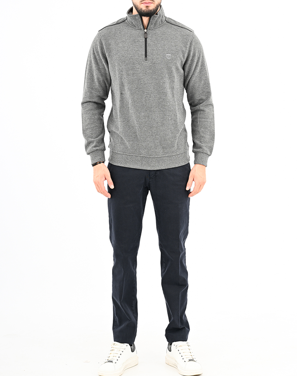 LEXTON SWEATSHIRT POLO ZIP 70%ПАМУК-30%ПОЛИ.