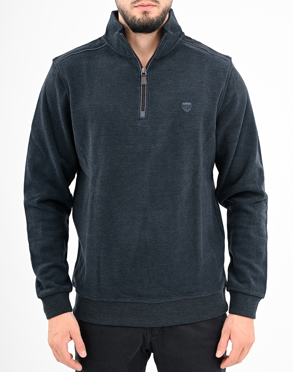 LEXTON SWEATSHIRT POLO ZIP 70%ПАМУК-30%ПОЛИ.