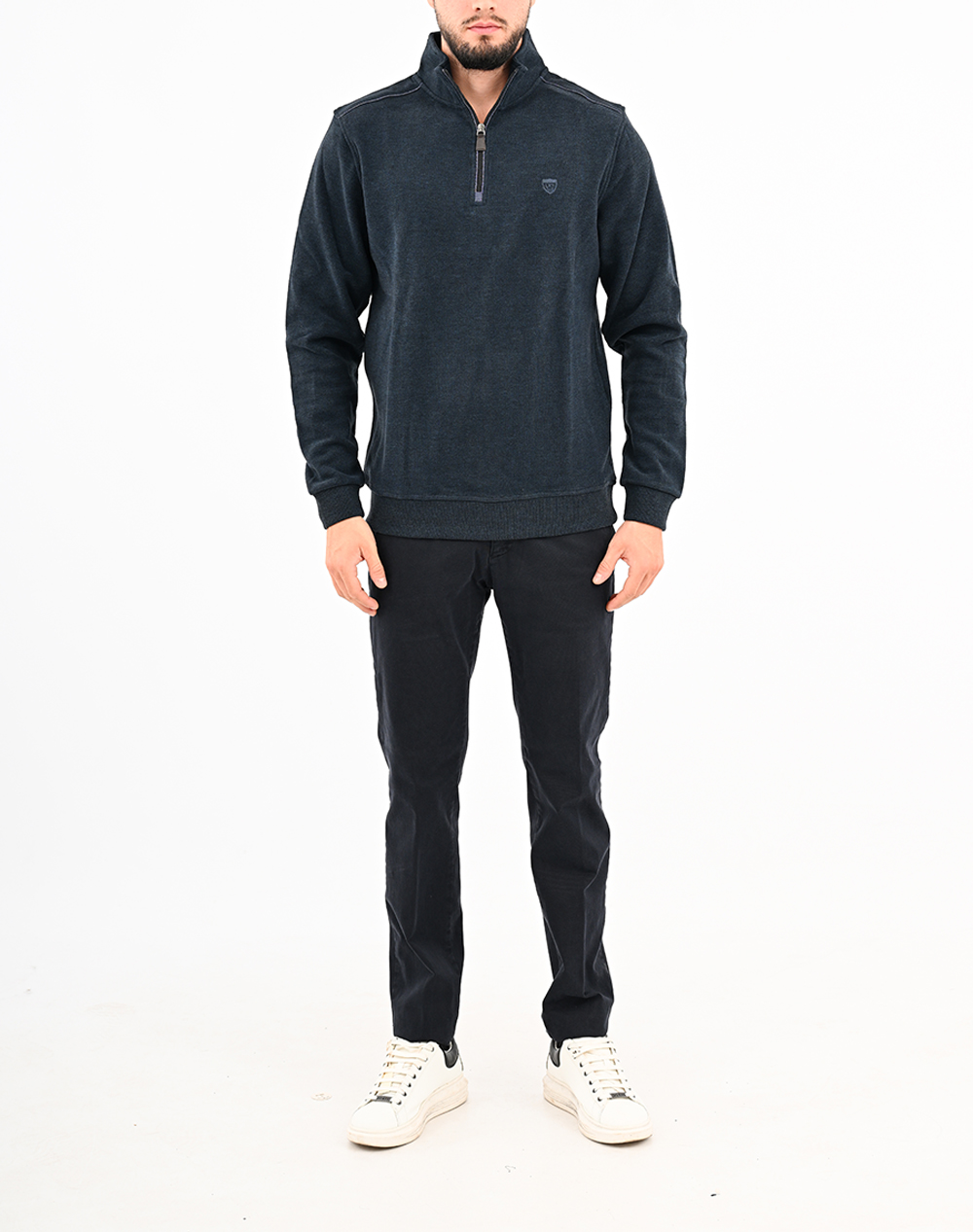 LEXTON SWEATSHIRT POLO ZIP 70%ПАМУК-30%ПОЛИ.