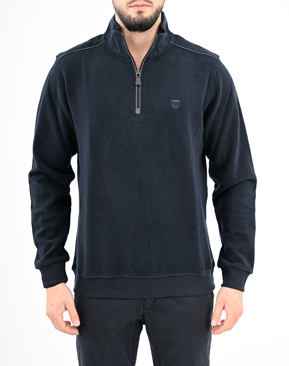 LEXTON SWEATSHIRT POLO ZIP 70%ПАМУК-30%ПОЛИ.