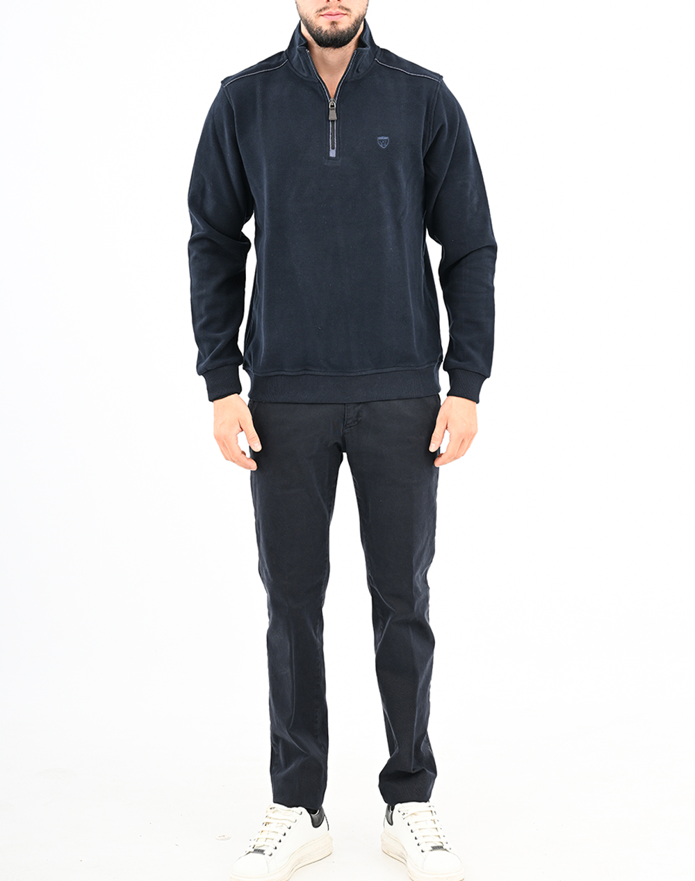 LEXTON SWEATSHIRT POLO ZIP 70%ПАМУК-30%ПОЛИ.