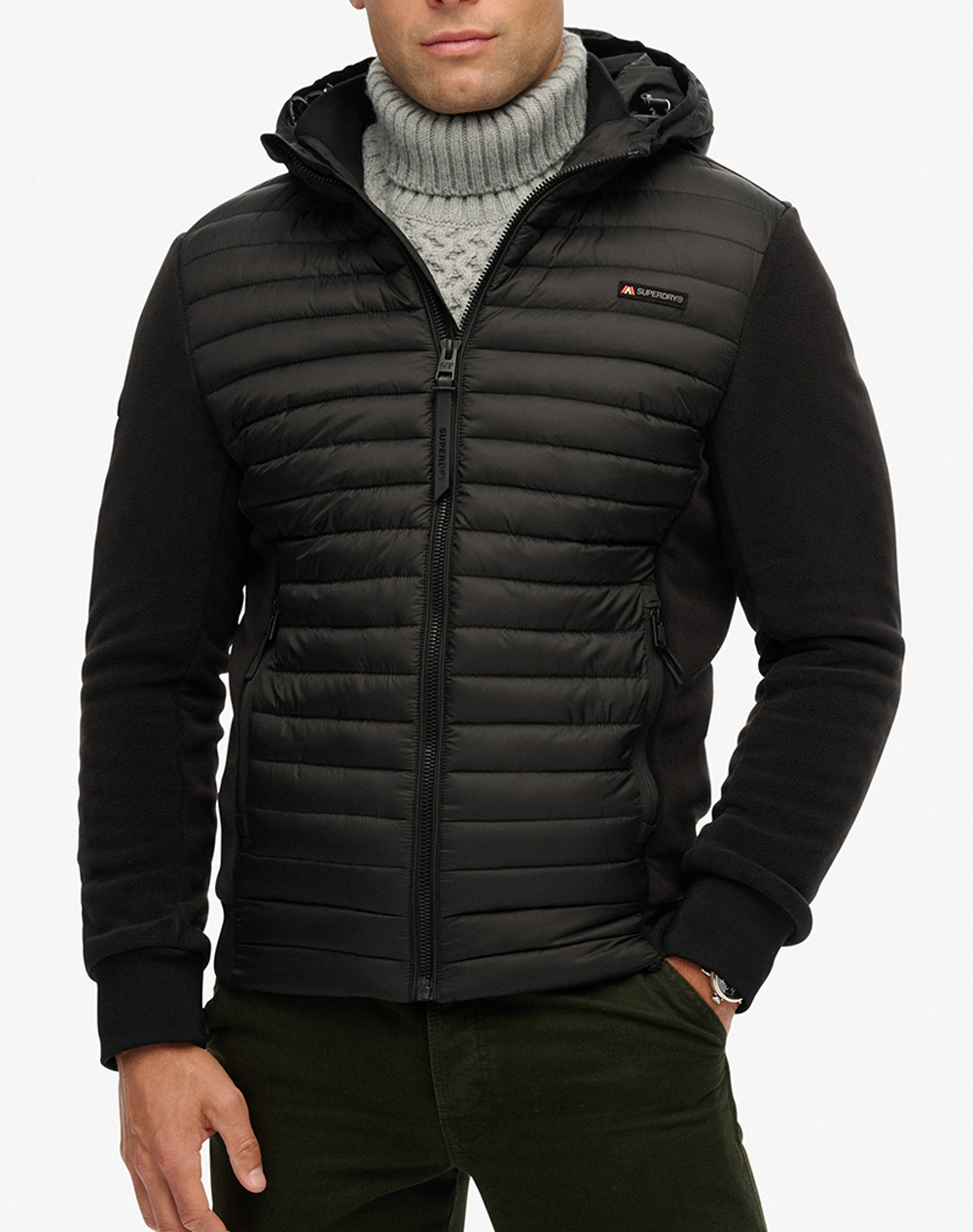 SUPERDRY D1 SDSW HOOD STORM FLEECE HYBRID JKT МЪЖКО ЯКЕ