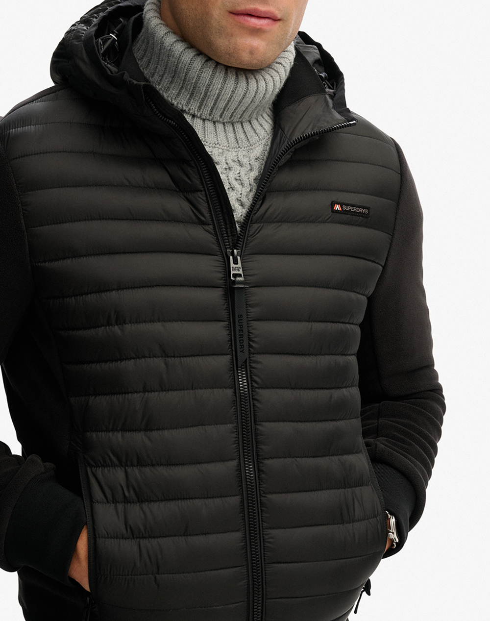 SUPERDRY D1 SDSW HOOD STORM FLEECE HYBRID JKT МЪЖКО ЯКЕ