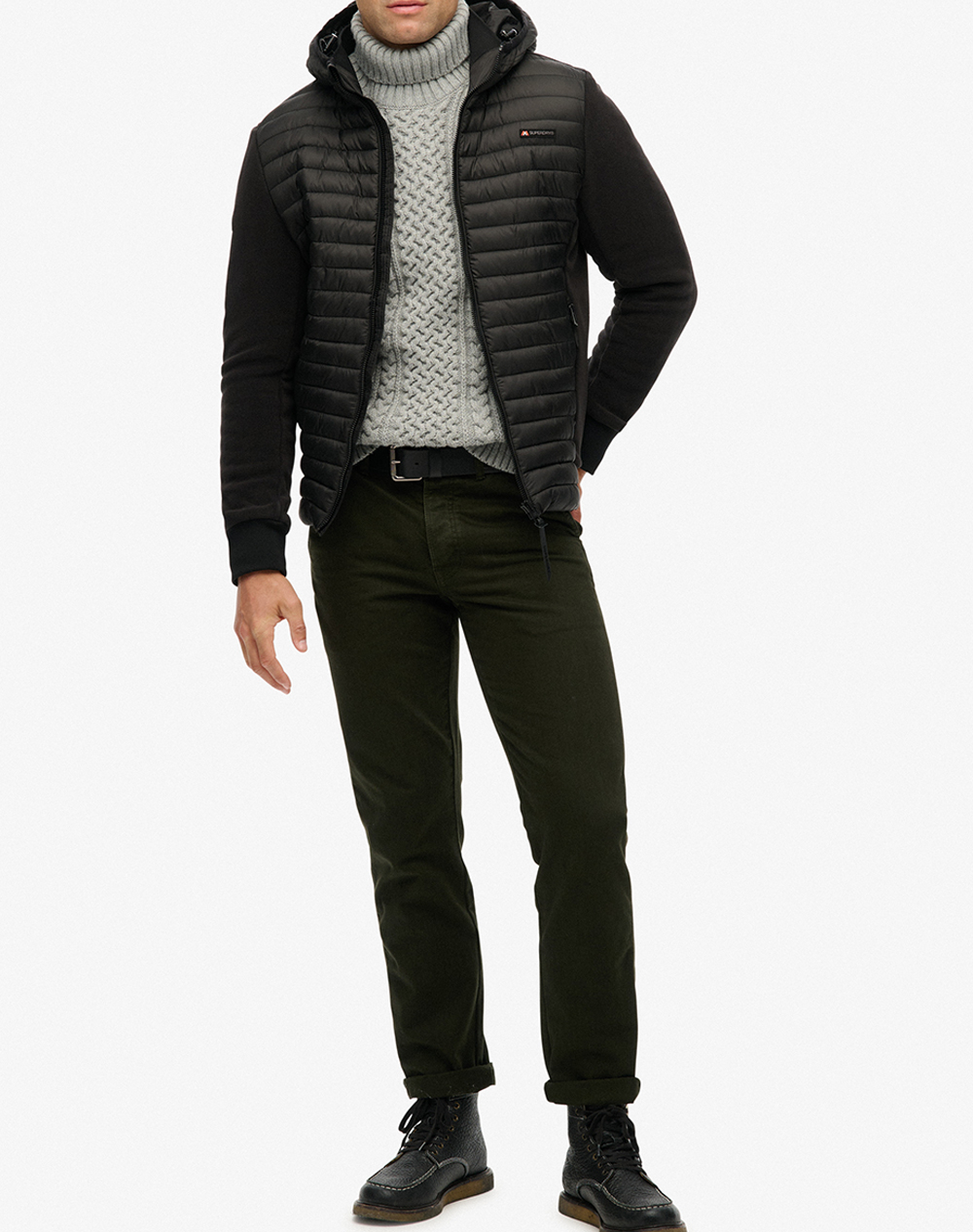 SUPERDRY D1 SDSW HOOD STORM FLEECE HYBRID JKT МЪЖКО ЯКЕ