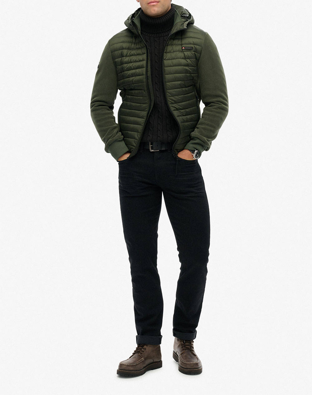 SUPERDRY D1 SDSW HOOD STORM FLEECE HYBRID JKT МЪЖКО ЯКЕ